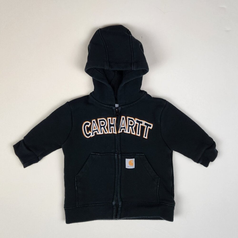 Carhartt Baby Full Zip Hoodie Sweatshirt Black sz 3 months